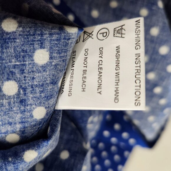 Bbonlinedress Dress Womens Size XXL Blue Polka Dot Sleeveless Midi Flared Skirt - Picture 13 of 14